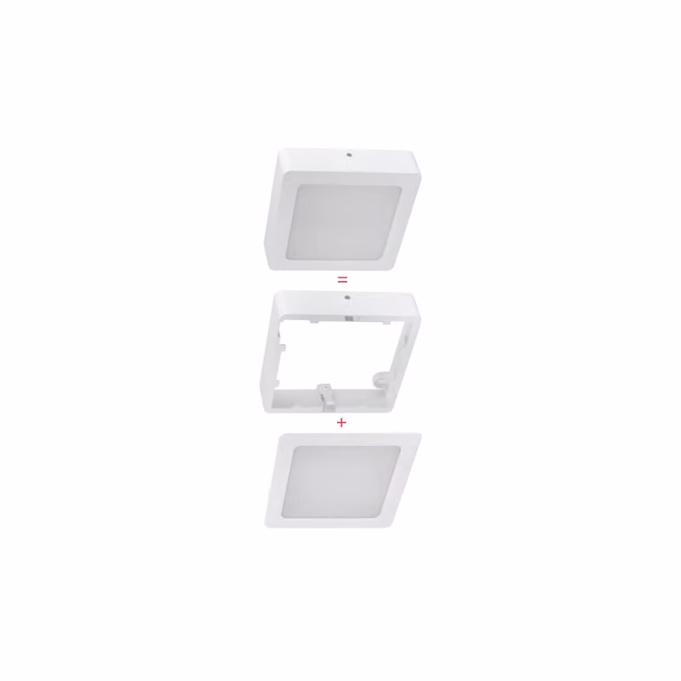 Downlight da incasso/a vista da 120 mm, lampada da soffitto da 9 Watt, 830 lm (4000 K, bianco neutro) con cornice quadrata a vista