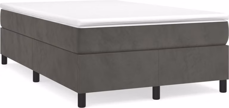 Giroletto a Molle con Materasso Grigio Scuro 120x200 cm Velluto