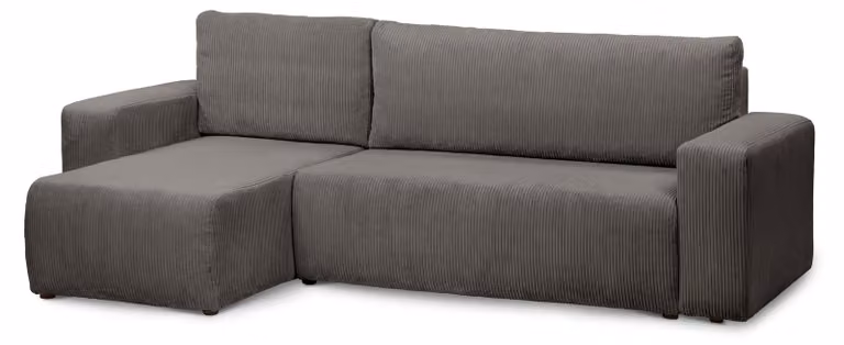 Divano a tre posti con funzione letto, modello Kingi, colore grigio grafite