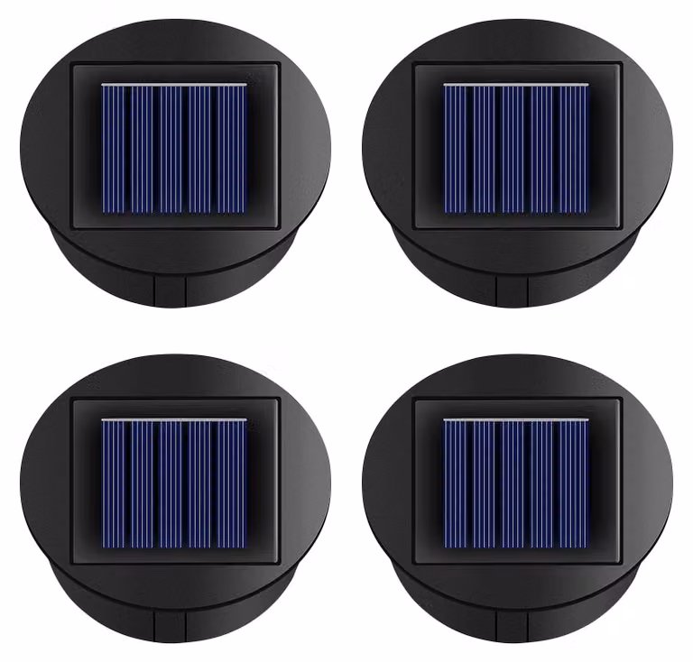 Set di 4 coperture solari, luce bianco caldo, 8 cm, impermeabili, ricambio per lampade solari