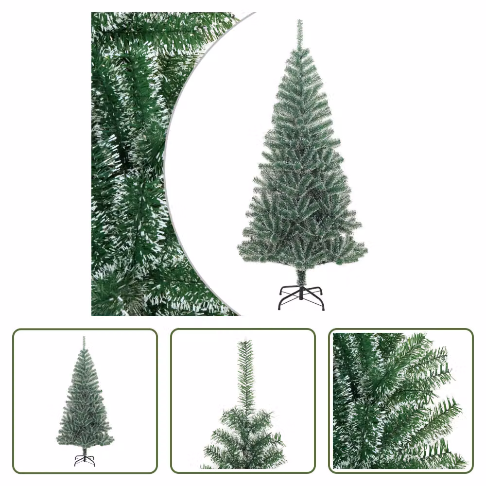 The Living Store Albero di Natale artificiale ricoperto di neve verde 210 cm