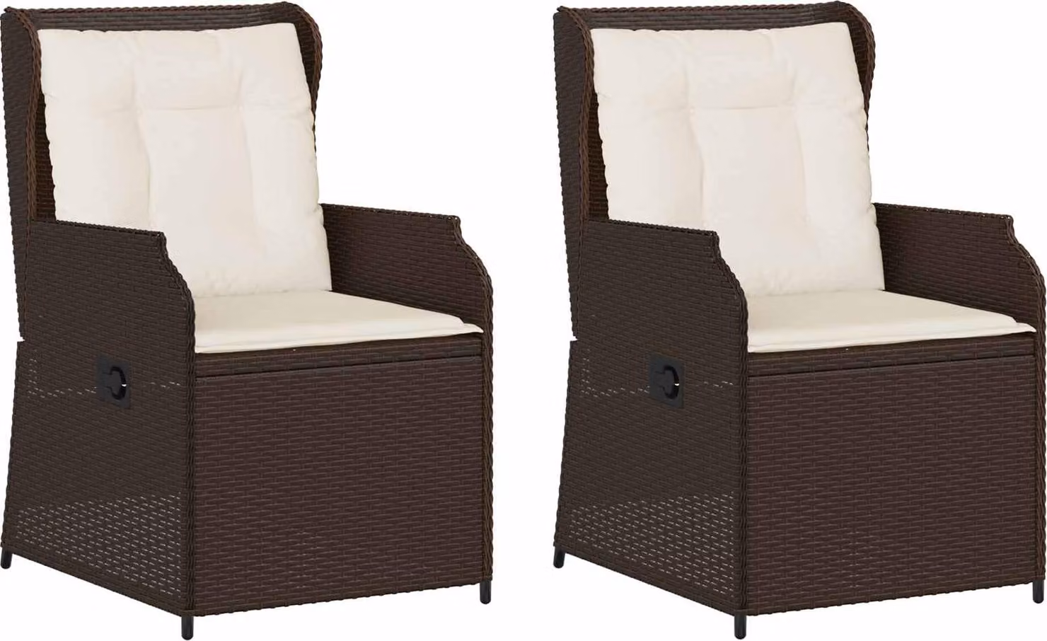 Panchina da giardino 2 pcs Marrone polyrattan