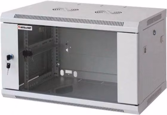 Armadio Rack 19'' a muro 12 unità sezione unica prof. 600mm Grigio