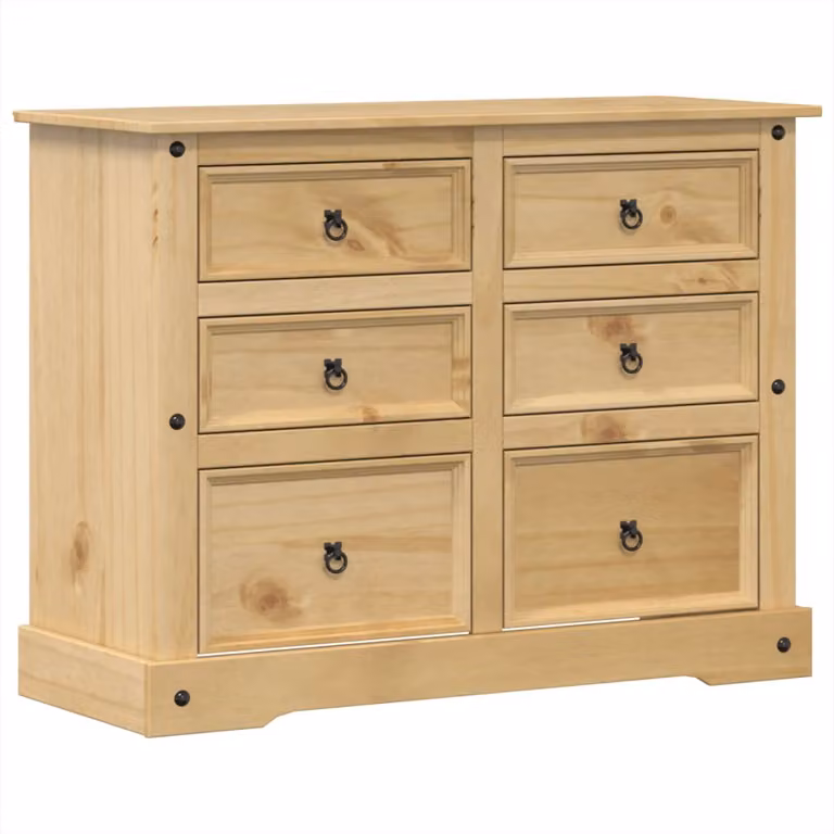 Cassettiera 112x48x91 cm in Legno Massello di Pino
