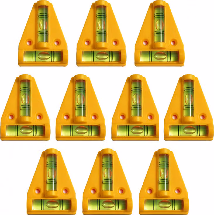 Set di 10 livelli trasversali con fori per le viti (giallo)