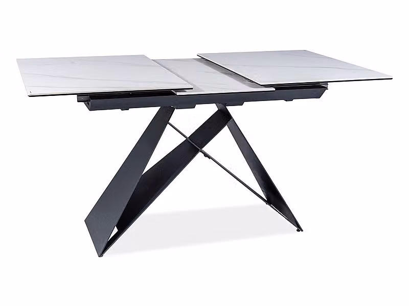 Tavolo da pranzo allungabile VIDOR 2 - 120x80, marmo bianco/nero
