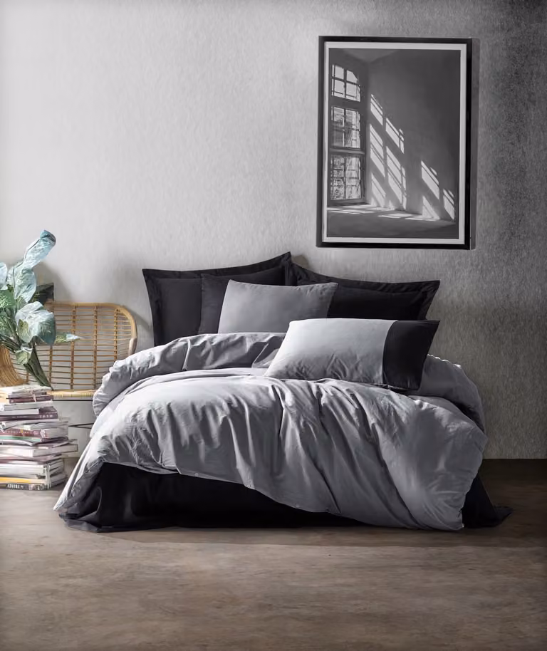 L'Essentiel Linge de Maison, Plain- CTN6269, grigio, piumino, 100% cotone ranforce
