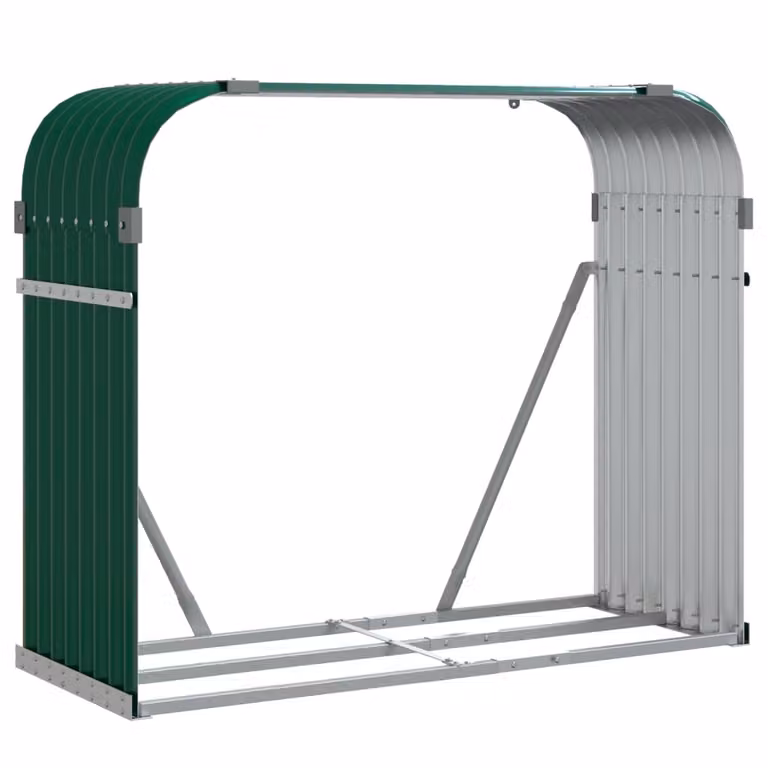 Portaceppi Verde 120x45x100 cm in Acciaio Zincato