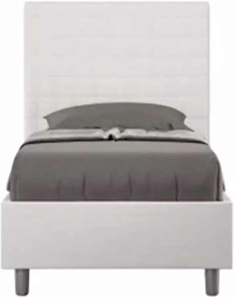 Letto singolo contenitore imbottito 90x200 similpelle bianco Sunny