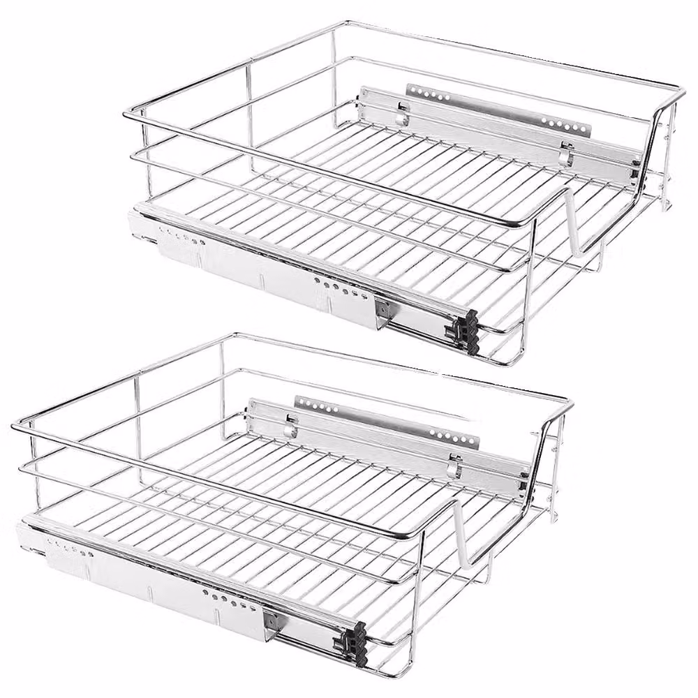 Cesto portaoggetti, design estraibile, sistema di chiusura ammortizzata, BIANCO, taglia M