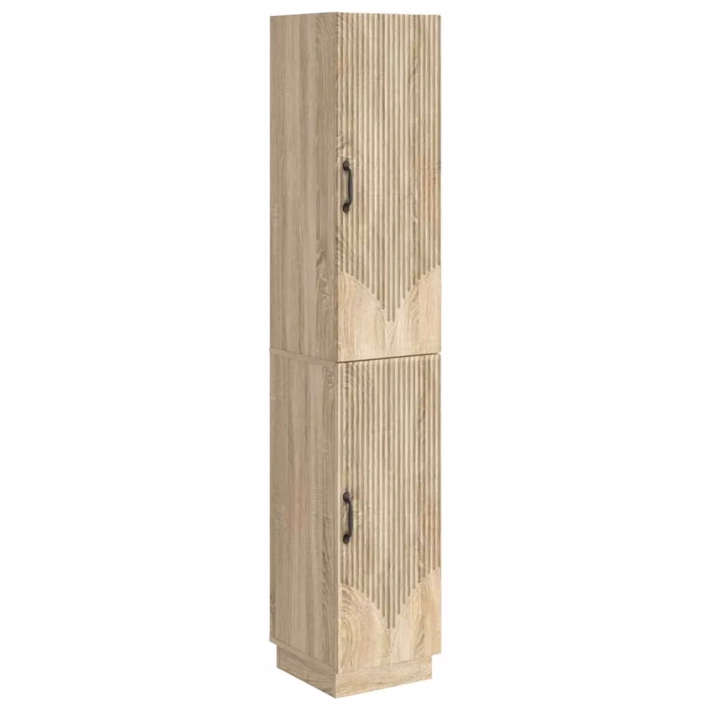 Set di 2 armadi moderni vidaXL in legno MDF color rovere marrone con ante a battente – 2
