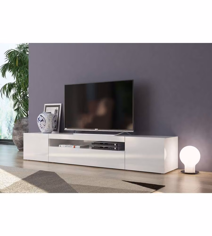 Porta Tv 2 Ante + Anta Ribalta Daiquiri Bianco Lucido