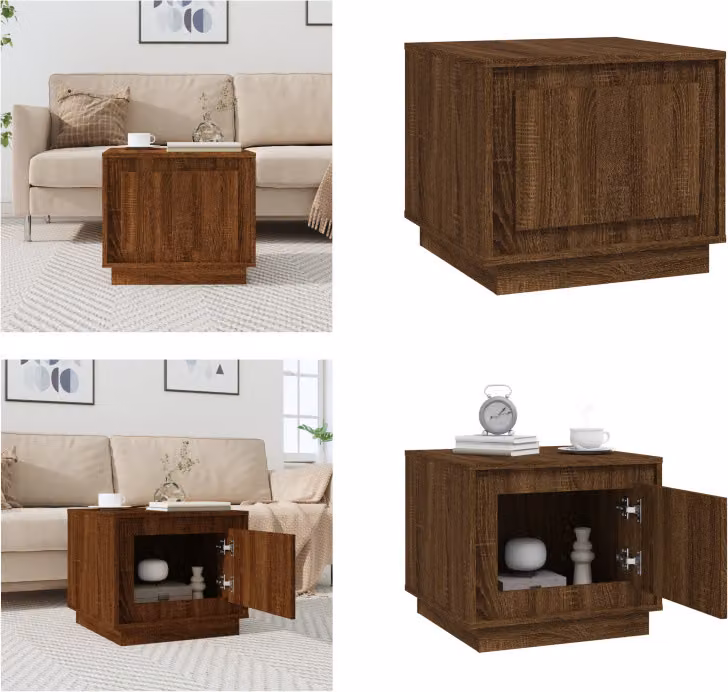 vidaXL Tavolino da caffè marrone look rovere 51x50x44 cm materiale a base di legno - Tavolino da caffè - Tavolino - Tavolino - Mobile laterale