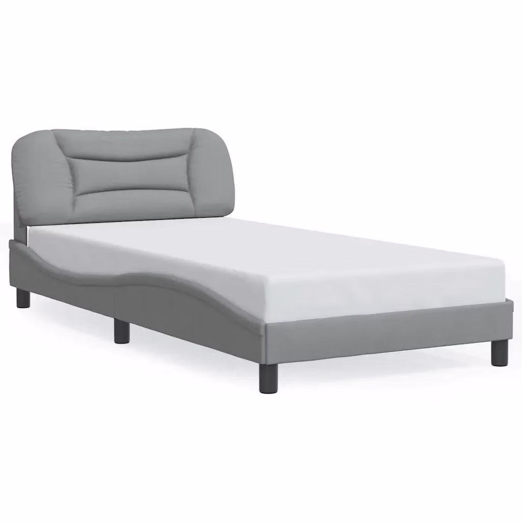 vidaXL Giroletto Hvar Grigio Chiaro con Doghe in Legno e Struttura Imbottita L/P/H: 200 x 100 x 74,5 cm – 2