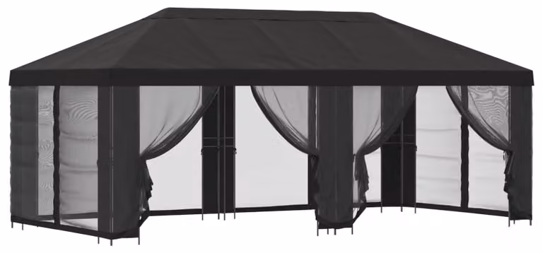 Gazebo con pareti laterali 6 x 3 m Antracite
