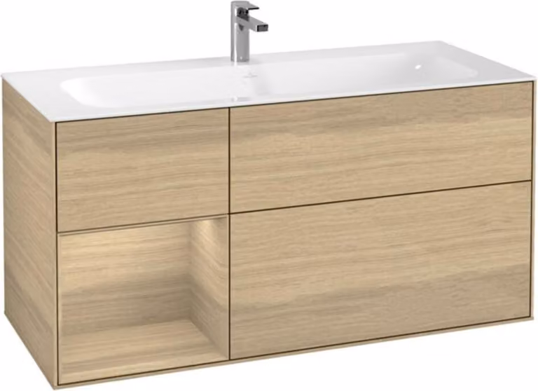 V&B Finion, mobiletto 119,6x59,1cm, Reg li Oa ven, impiallacciato Rovere