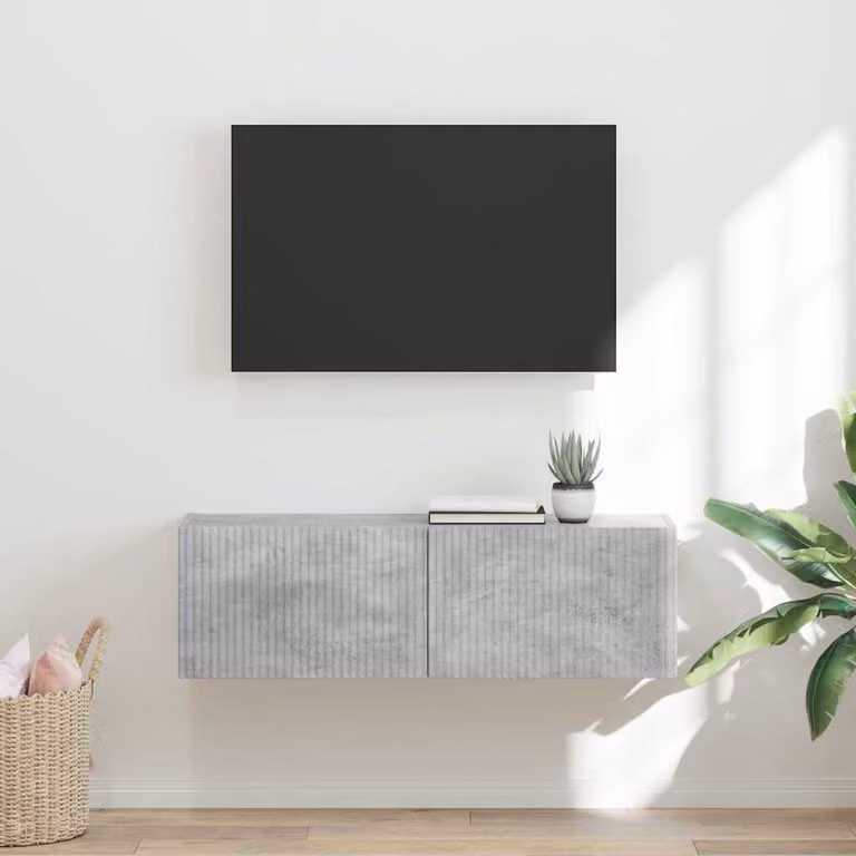 Mobile TV da parete vidaXL moderno in MDF Grigio, L 98 cm x P 31 cm x H 29,5 cm