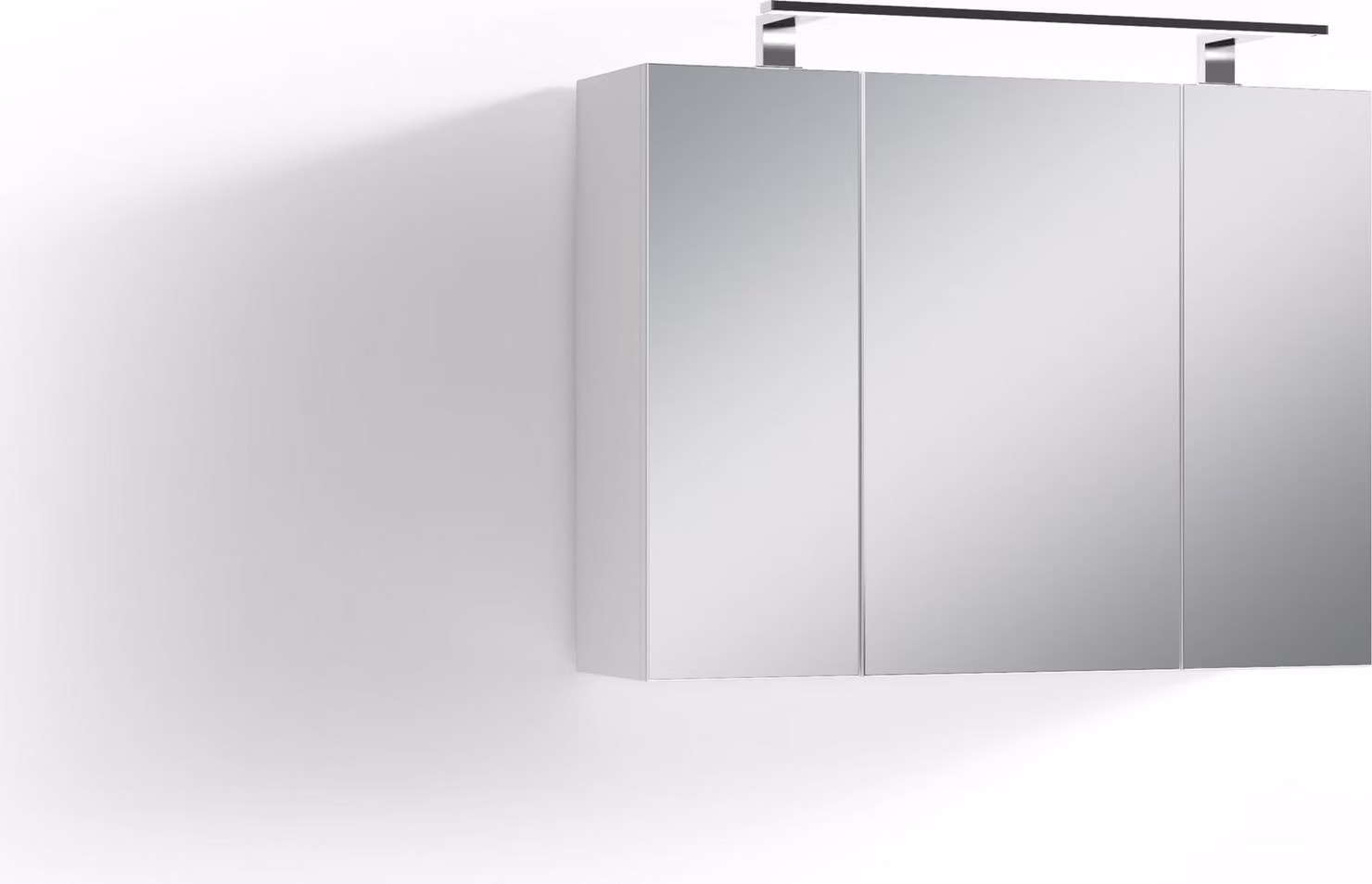 byLIVING Armadio a specchio Spree, larghezza 80 cm, con illuminazione a LED, con interruttore e scatola per prese, mobile da bagno con ante a specchio