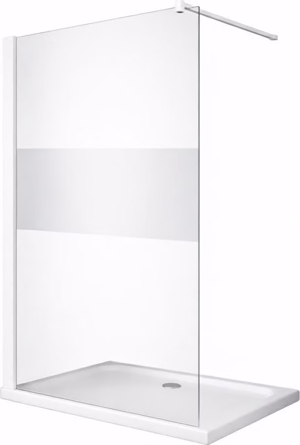 Glaswerk Westfalen - Parete doccia walk-in LiLy 140x200 cm, finitura satinata, bianco centrale