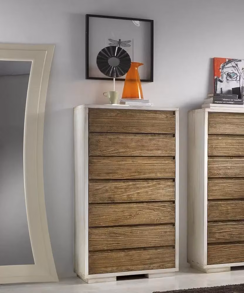 Cassettiera contemporanea in legno di frassia con 7 cassetti Mobili 2G L/P/H: 70 x 45 x 137 cm – 1