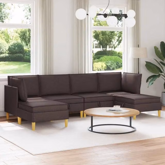 Set di divani modulari con spazio di archiviazione 6 pz Tessuto 3413697