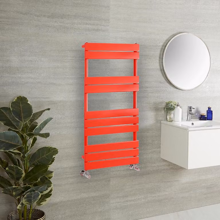 Scaldasalviette di Design - 1000mm x 600mm - Rosso (Siamese Red) - Lustro