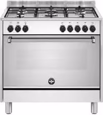 La Germania Americana AMN965EXV24 Cucina a Gas e Forno Elettrico in Acciaio Inox Classe A L: 89,7 cm, P: 60 cm, H: 87 cm
