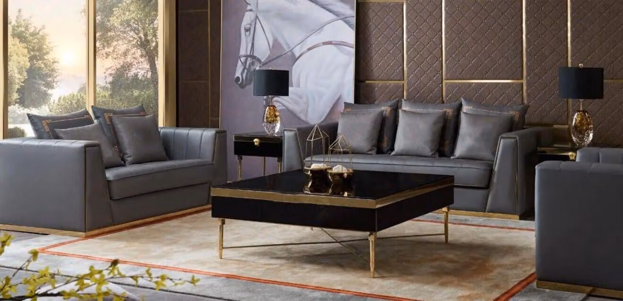 Dreisitzer Couch Modern Couch Polster Sofa 3 Sitzer Leder Couchen Ledersofa