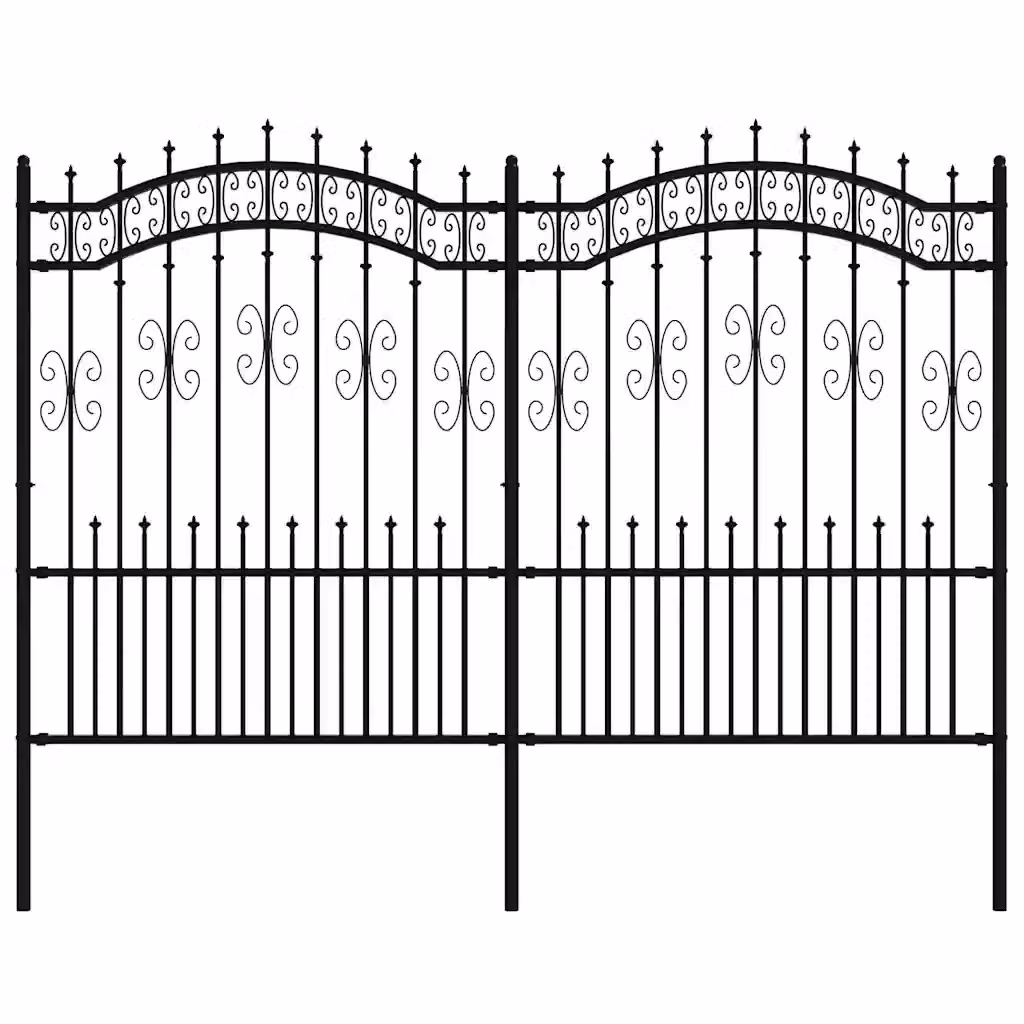 Recinzione per Giardino Videx in Acciaio Verniciato a Polvere Nero L: 240 cm, H: 190 cm – 2