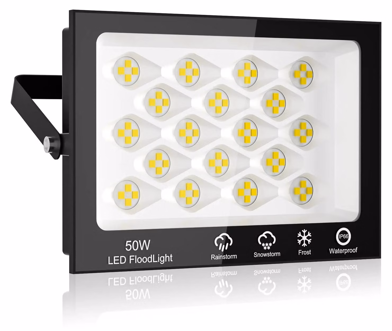 Faretto LED da esterno - 50 W - 3000 K (bianco caldo) - Grado di protezione IP66 (resistente all'acqua) - 220–240 V - Confezione da 2