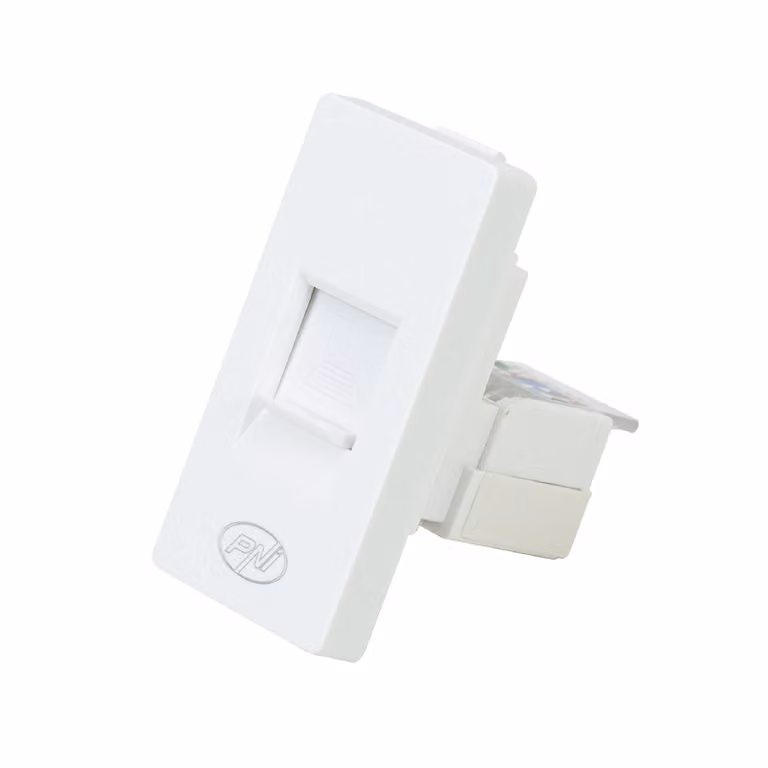 Prese modulari RJ45M PNI per connessione Internet, compatibili con standard CAT5 e CAT6, da incasso, colore bianco