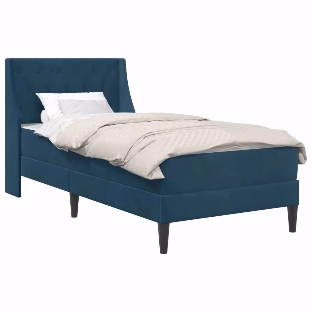 Letto moderno vidaXL in velluto blu con materasso in schiuma L/P/H: 80 x 200 x 84 cm – 2