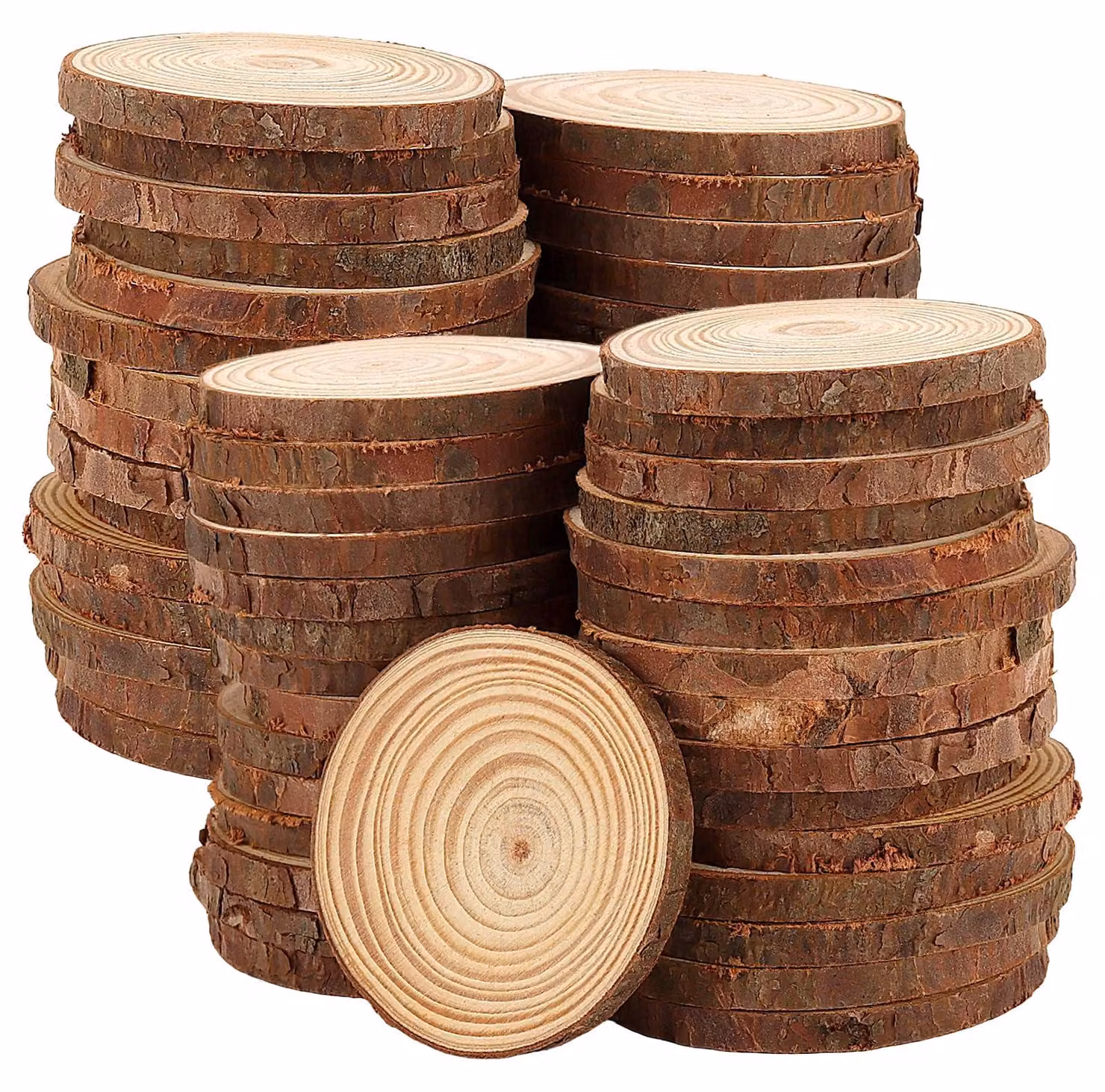 Dischi di legno, 50 pezzi, diametro 6-7 cm, non trattati, forma circolare
