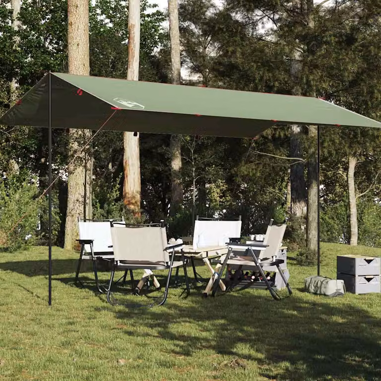 Telone da campeggio impermeabile vidaXL in poliestere verde 500x294 cm