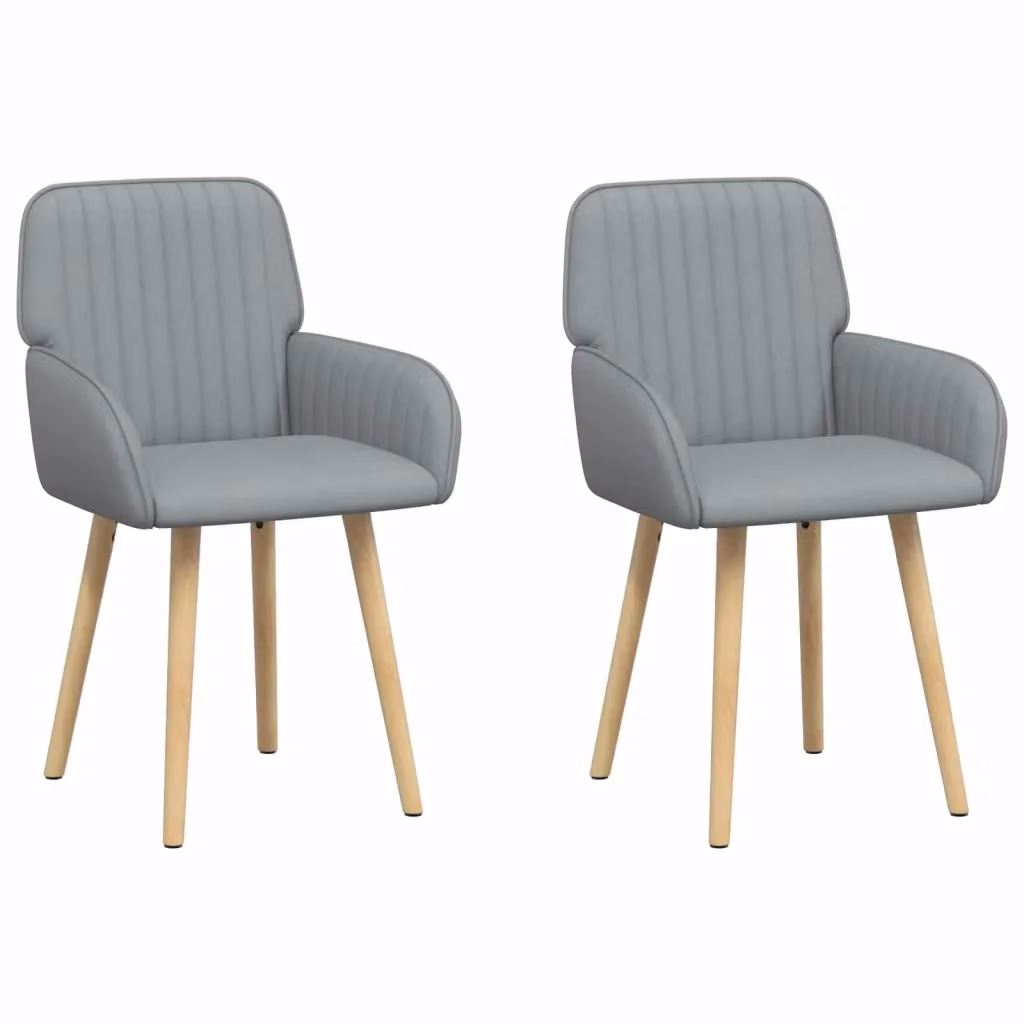 Set di 2 sedie da pranzo moderne vidaXL in tessuto grigio, L: 56,5 cm, P: 50 cm, H: 87,5 cm – 2