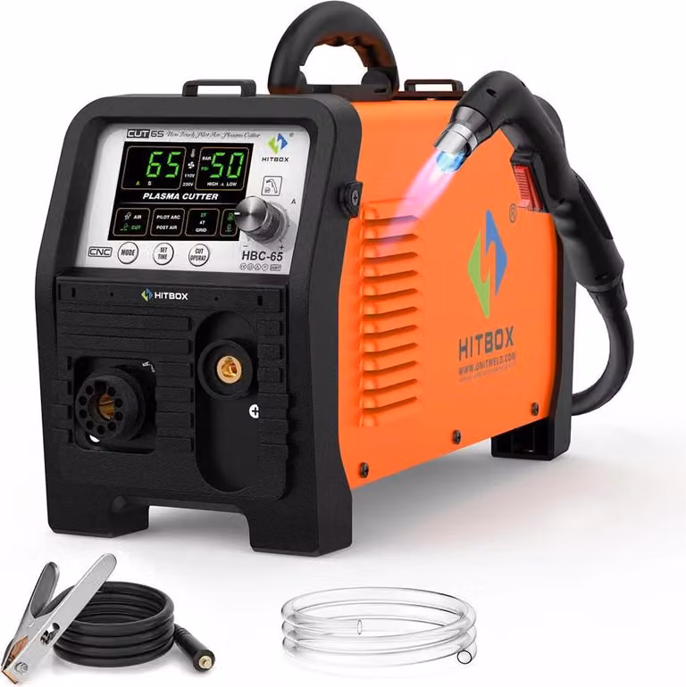 Tagliasoldato al plasma - HBC65 - 65A, 220V - Arco pilota senza alta frequenza - Taglio da 1 a 25 mm - 2T/4T - Spina europea - Colore nero