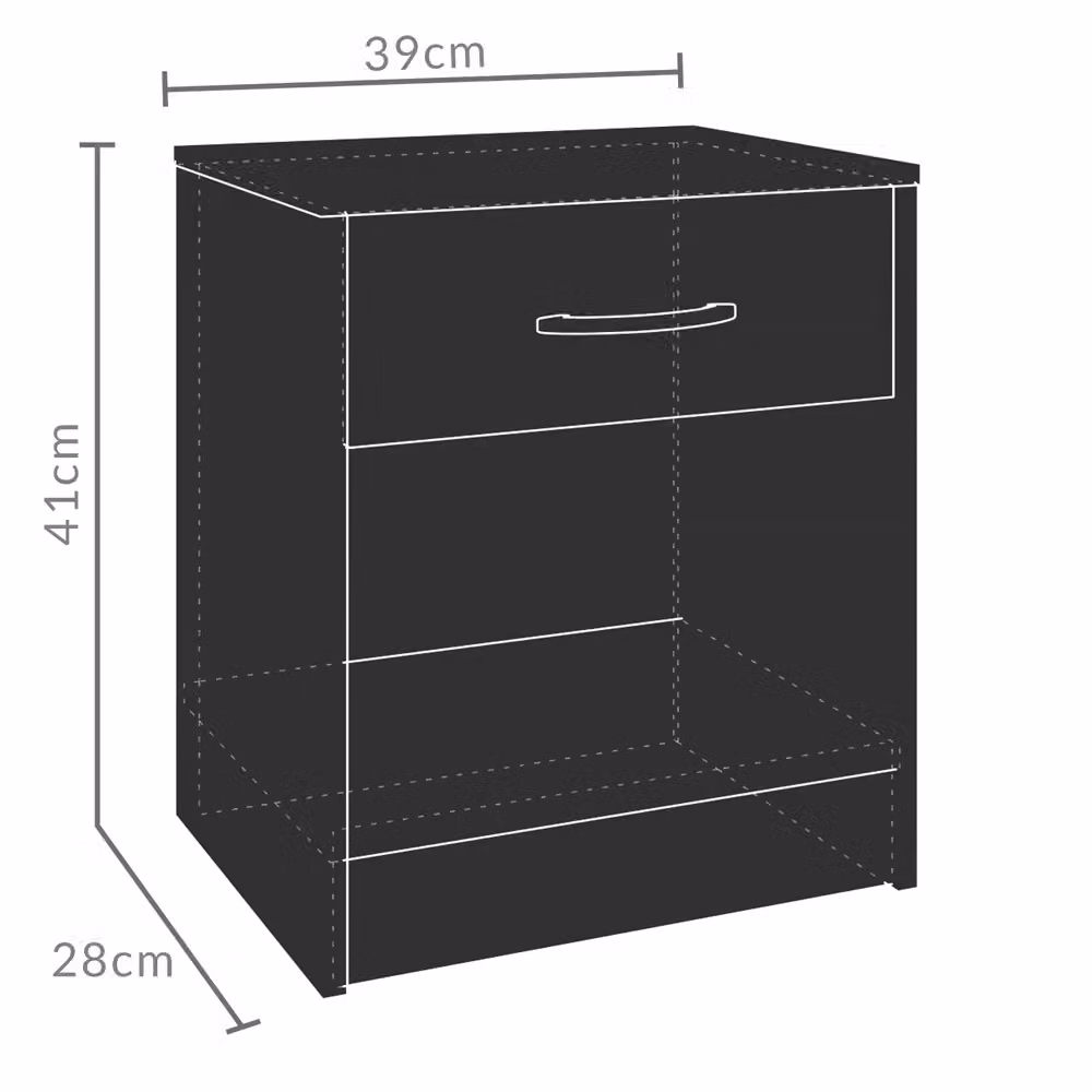 Comodino Kiel Casaria Antracite L: 41 cm, P: 39 cm, H: 28 cm – 2