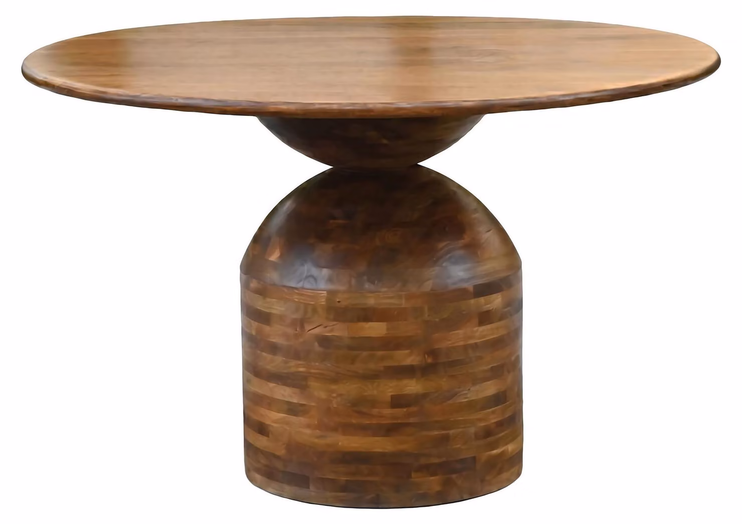 Tavolo da pranzo WOHNLING, diametro 120 cm, rotondo, in legno massello di mango. Grande tavolo da pranzo, tavolo in legno massello per la cucina, tavolo da cucina moderno in legno, adatto per 4 persone, realizzato a mano per la sala da pranzo