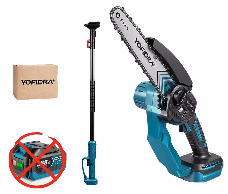 Motosega elettrica, design senza fili, lunghezza regolabile, nessuna batteria