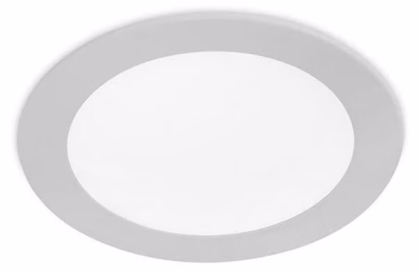 Farettino a incasso rotondo, con luce LED bianca fredda (6000K), diametro 120mm, colore grigio