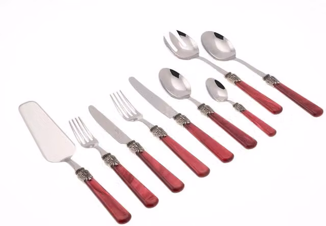 Servizio Set di Posate 75 Pezzi in Acciaio Inox Rivadossi Sandro Elena Bordeaux