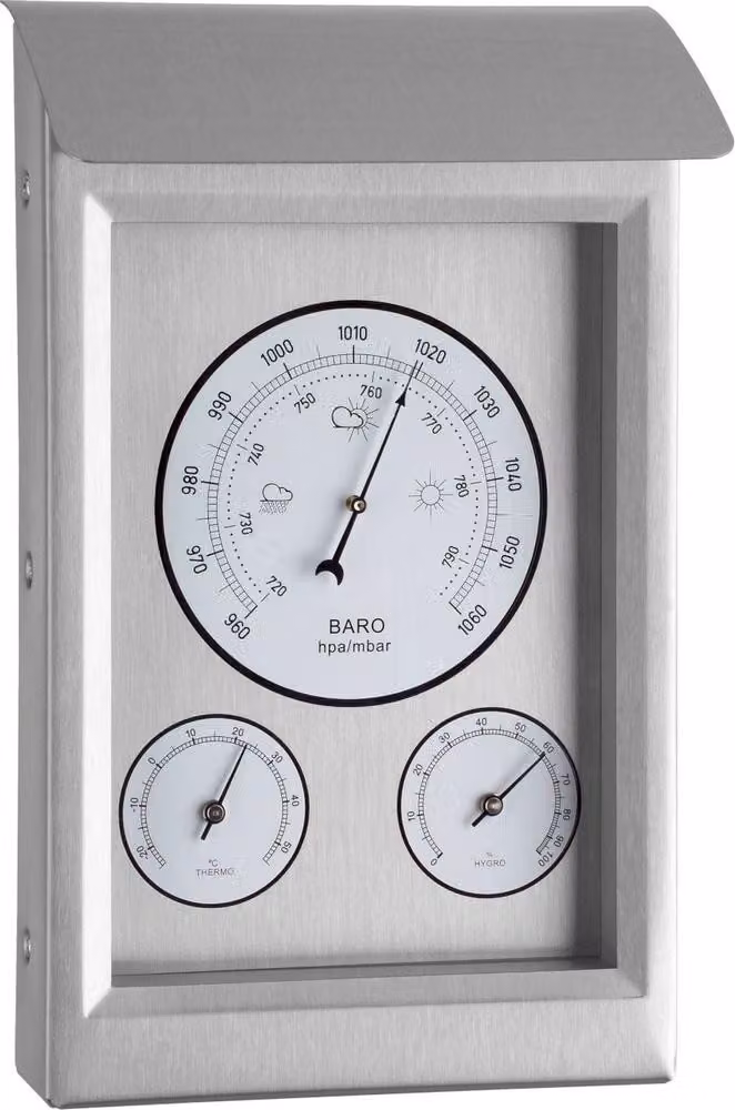 TFA - Stazione meteo analogica per esterni in acciaio inox 20.2046 - argento