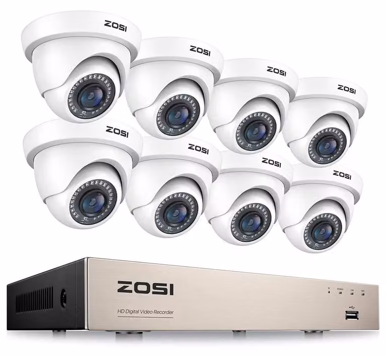 Sistema CCTV, configurazione a 8 telecamere, risoluzione 1080p, 8 telecamere, Nessuna