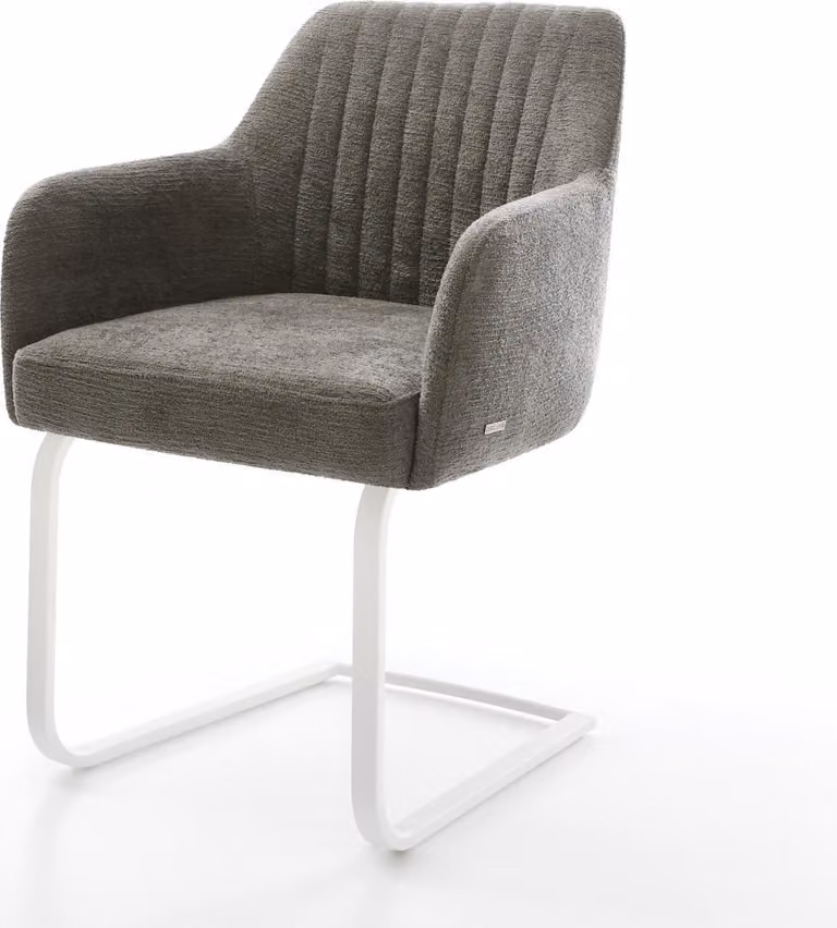DELIFE sedia a sbalzo Greg-Flex Bouclé Soft Mud Cantilever piatto Bianco Nucleo a molle tascabili