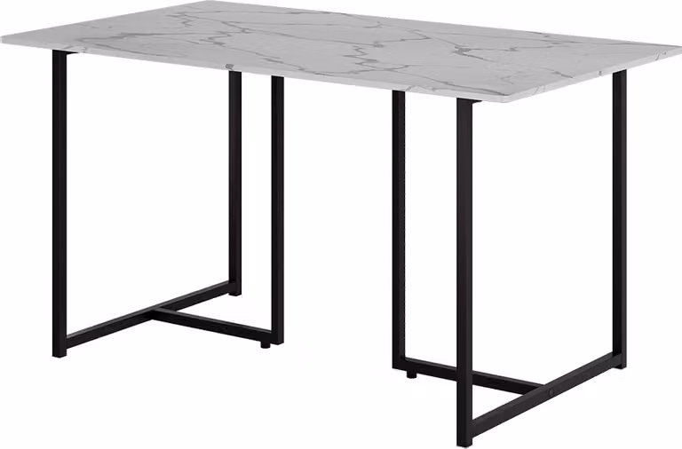 Tavolo da pranzo Vicco Merido Nero/marmo-bianco 140 x 80 cm, Model 55284