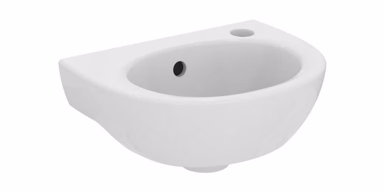 IS Lavamano Eurovit, 1 rubinetto a destra, con bacinella, 350x260x160 mm, bianco
