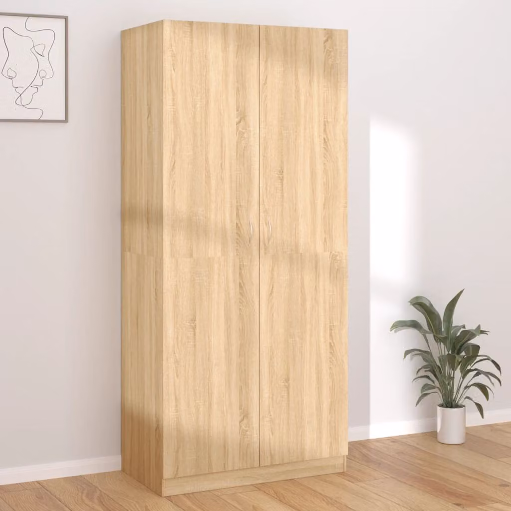 The Living Store Armadio rovere Sonoma 90x52x200 cm materiale legno