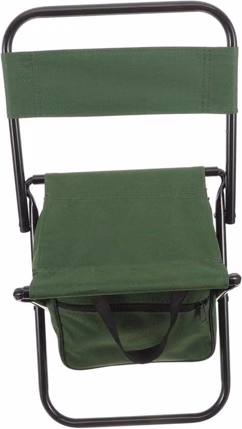 Sedia da campeggio pieghevole - Sgabello portatile - Ideale per attività all'aperto - Schienale regolabile - Taglia M - Verde