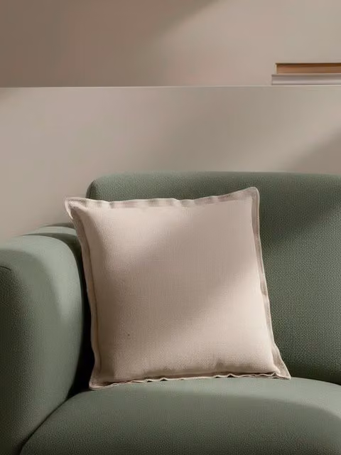 Cuscino Pure beige Kenay Home in lino con fodera rimovibile e lavabile, L/P: 45 x 45 cm