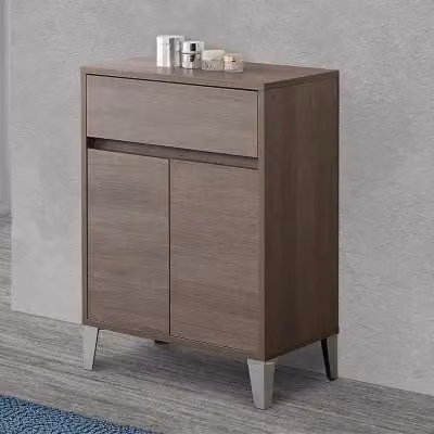 Mobiletto multiuso da bagno Way con 2 ante e un cassetto in rovere scuro L: 60 cm, H: 84,5 cm, P: 35 cm